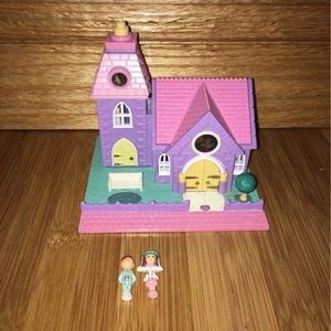 Vintage Blue Bird Pollyville Polly Pockets Wedding Chapel Toys